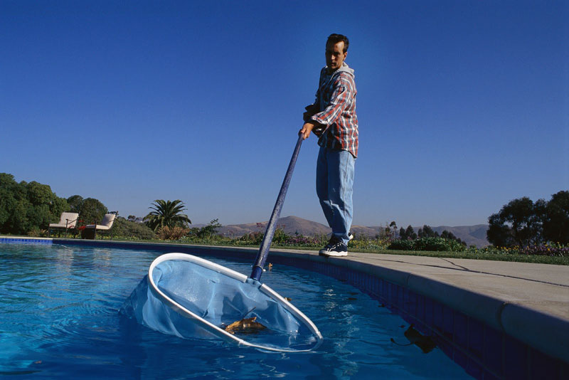 Clean debris from pool